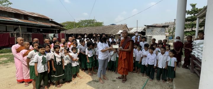 Myanmar Plaza Donated Food Supplies to Needy Families and Funds for Renovation of a Monastic School
